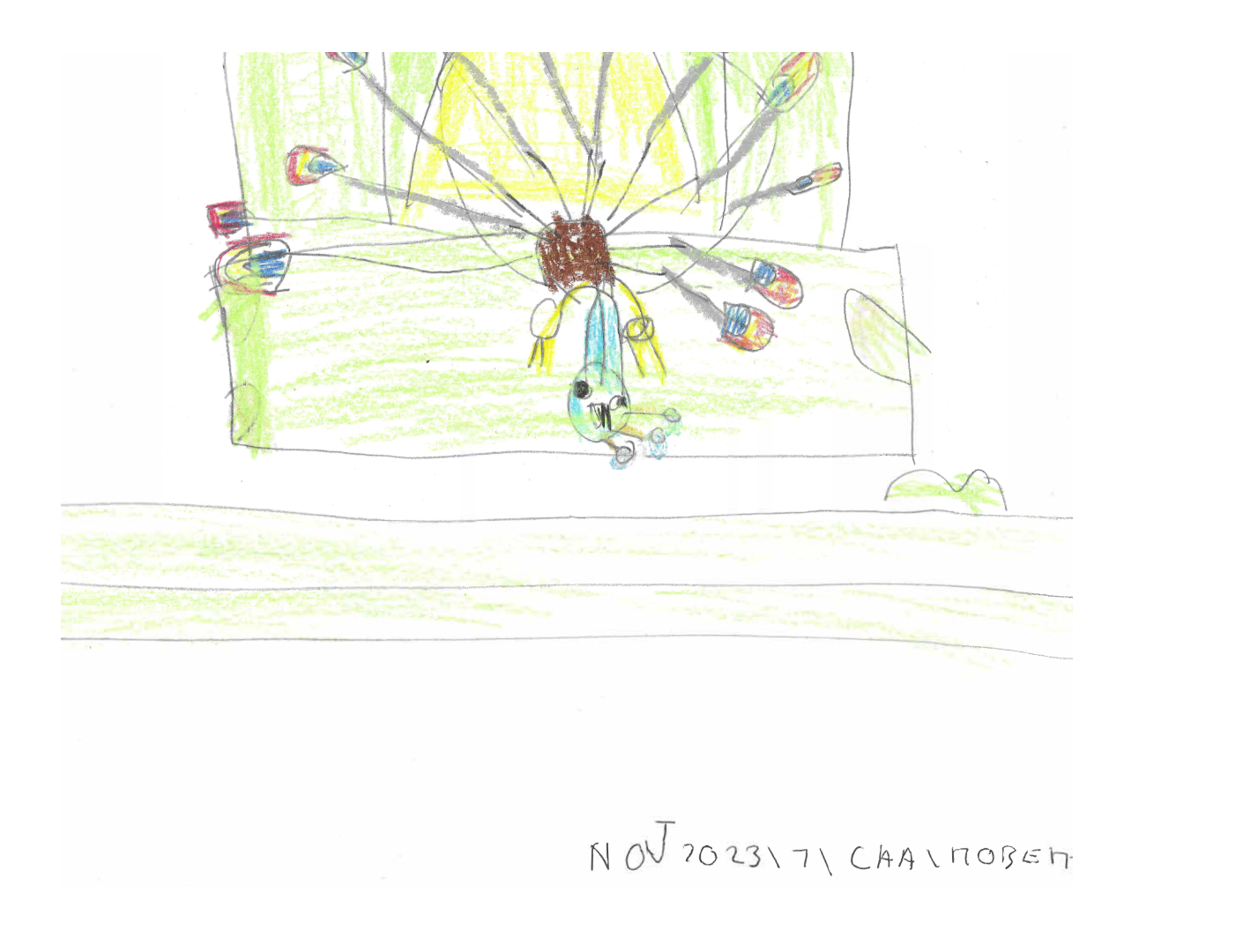 a child 's drawing of a spider with the date november 14th
