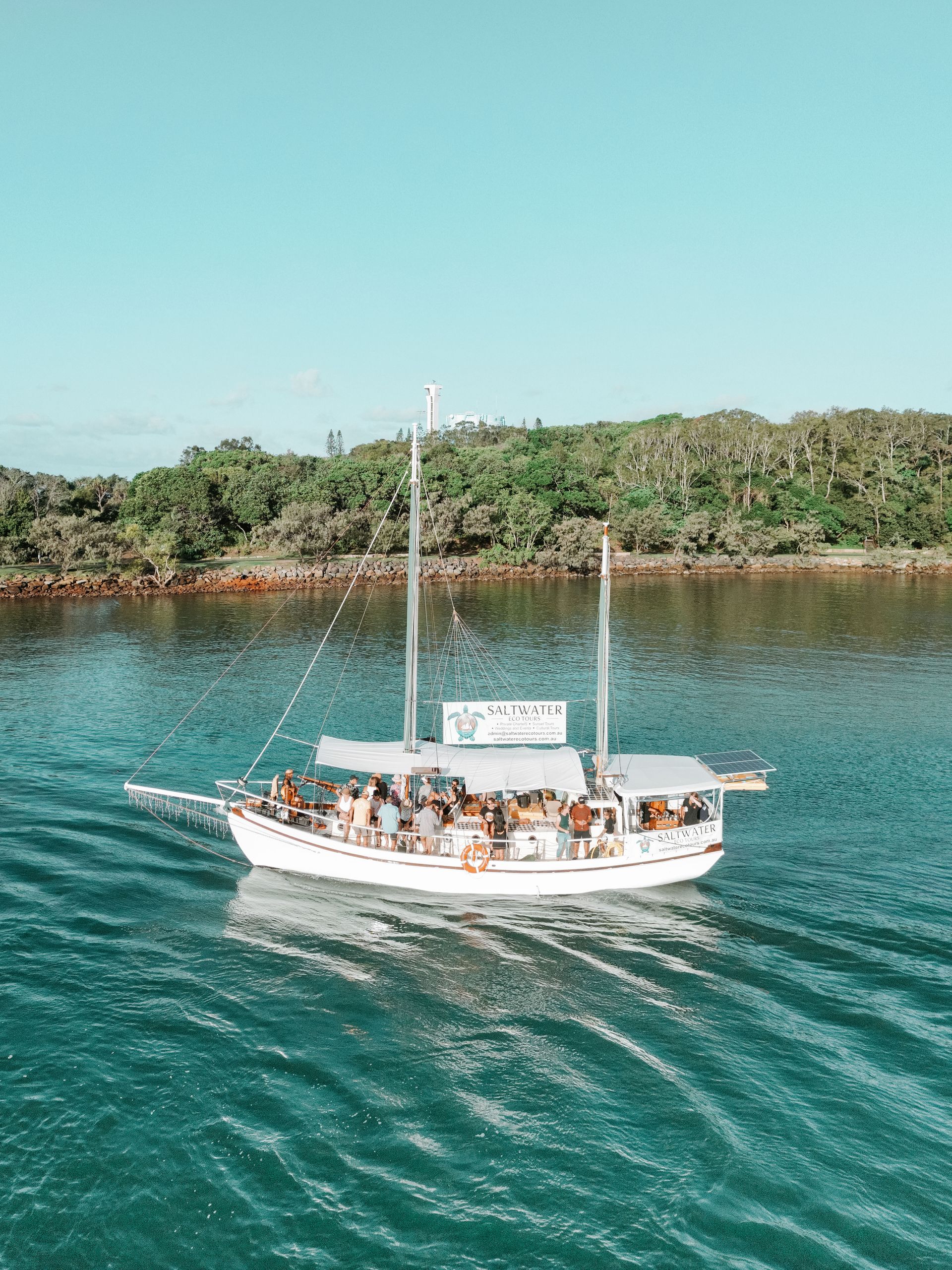 Saltwater Eco Tours Private Charters, Mooloolaba Sunset Cruise with Live Music, Cultural Experiences, Lunch Cruises, Private Charters, Heritage-listed Vessel