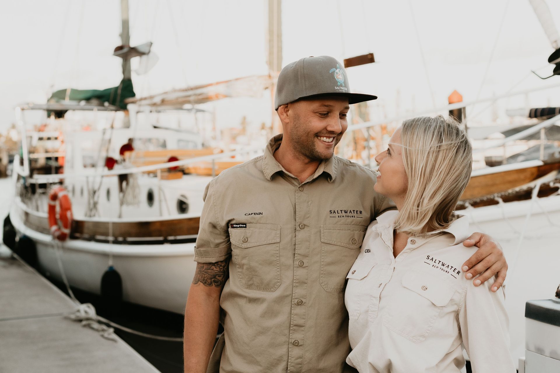 Saltwater Eco Tours Private Charters, Mooloolaba Sunset Cruise with Live Music, Cultural Experiences, Lunch Cruises, Private Charters, Simon and Jenna