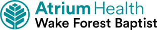 The Atrium Health Wake Forest Baptist logo, featuring a teal tree icon next to teal and black text.