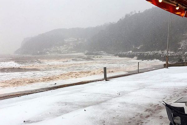 Snow on the beach