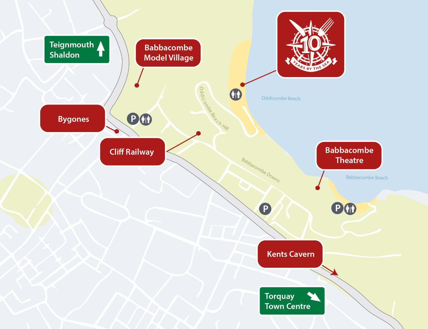 Oddicombe beach map