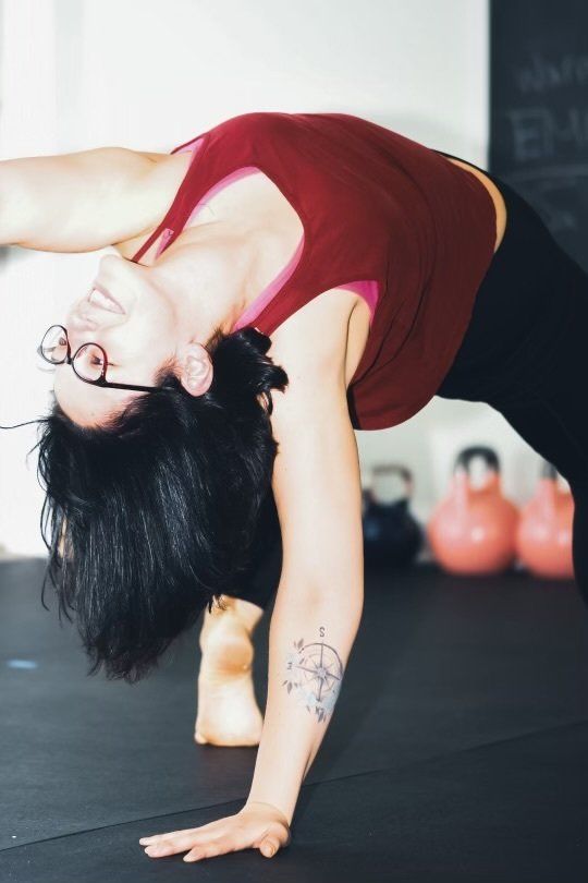 a woman at a yoga class in nassau county