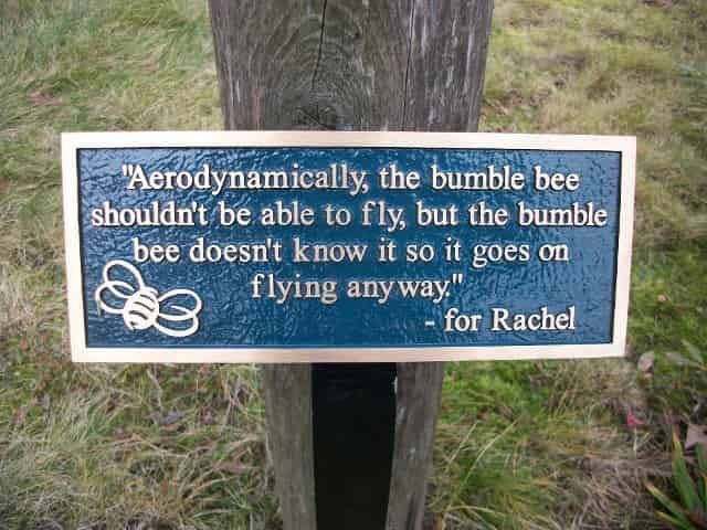 Plaque with quote: 