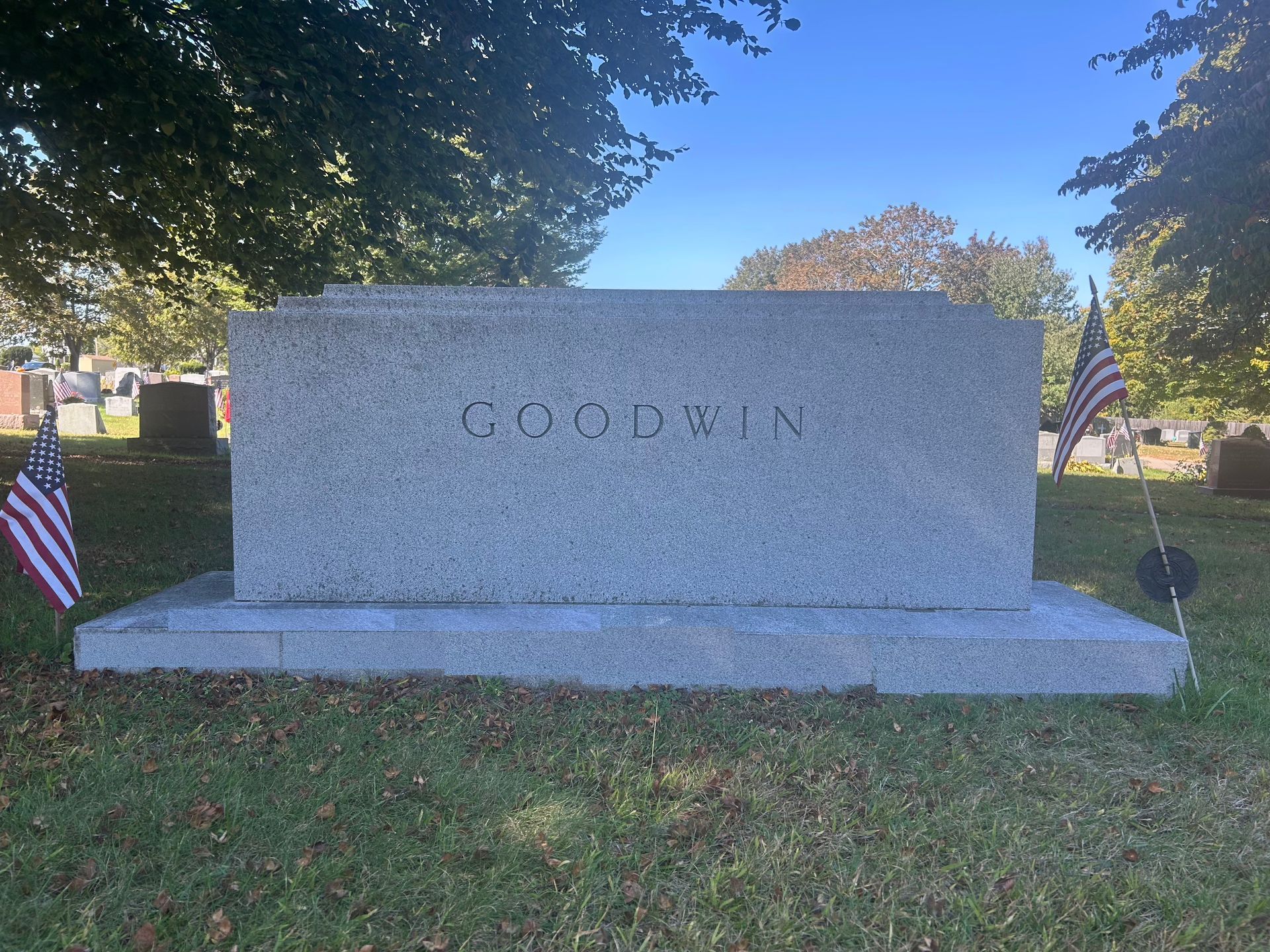 A gray stone monument with 
