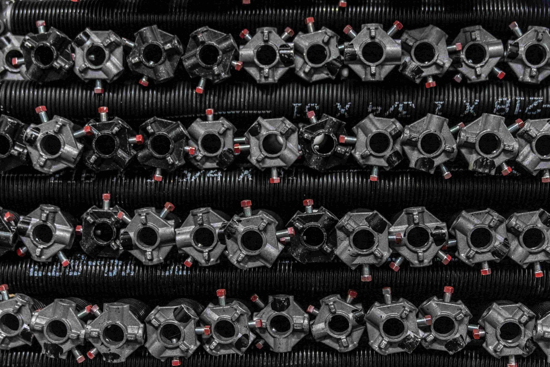 Many garage door springs piled up