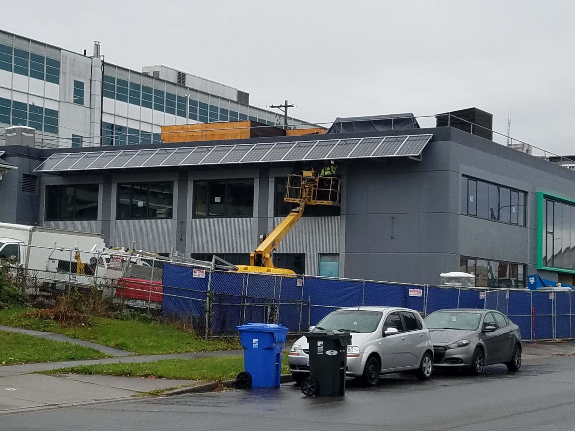 Commercial solar panel installation in Downtown Tacoma.
