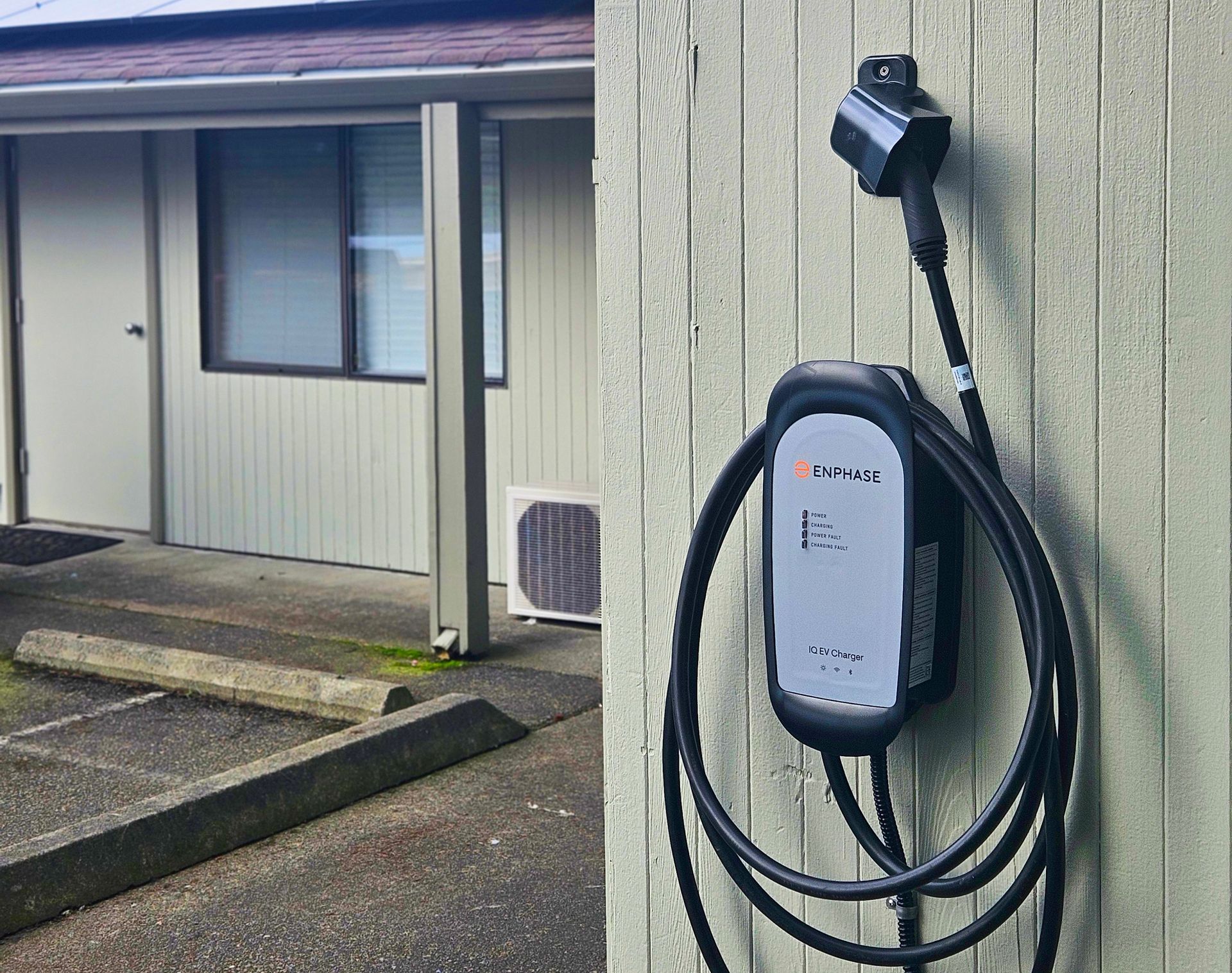 Level 2 EV Charger in Tacoma, Washington. Enphase.