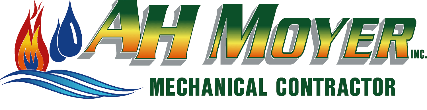 AH Moyer Mechanical Contractor logo with red, green, yellow, and blue text 