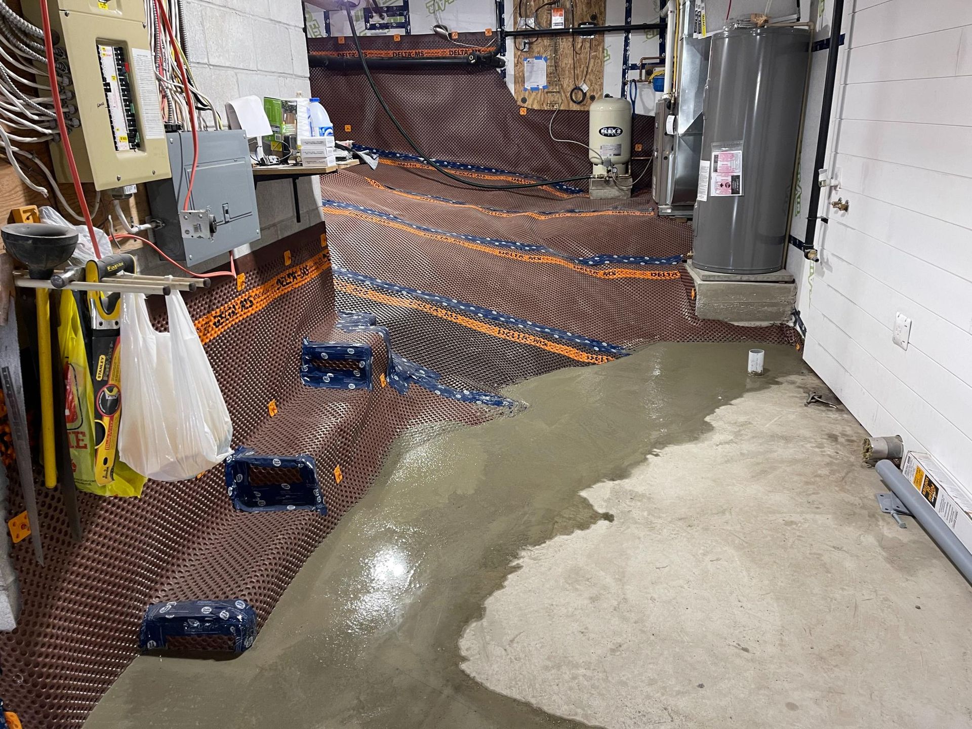 Exposed Rock in Basement fully waterproofed