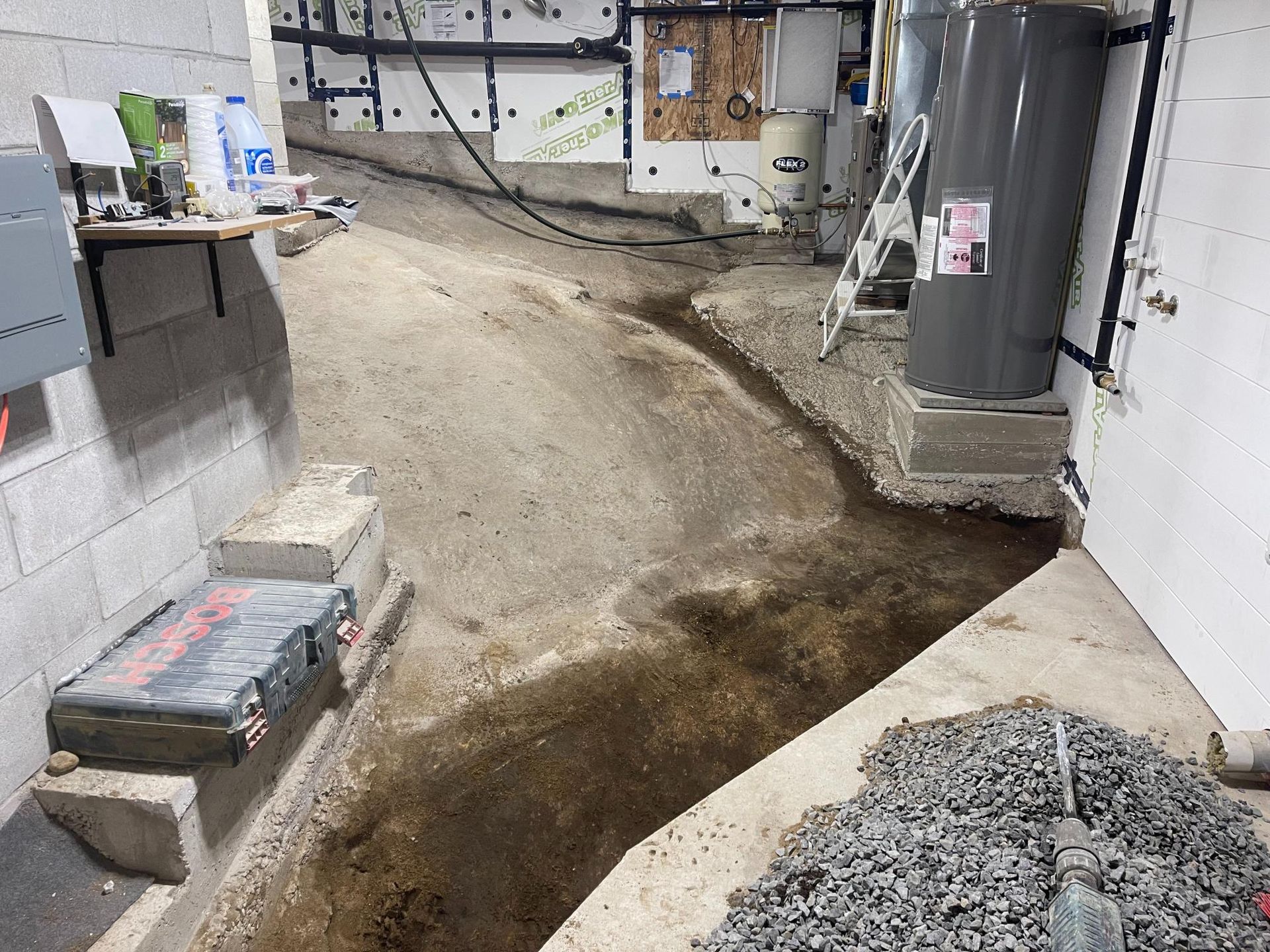 Exposed Rock in Basement causing leaking