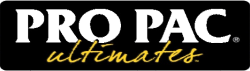 PRO PAC Ultimates logo, white text on a black rectangle, gold script below.