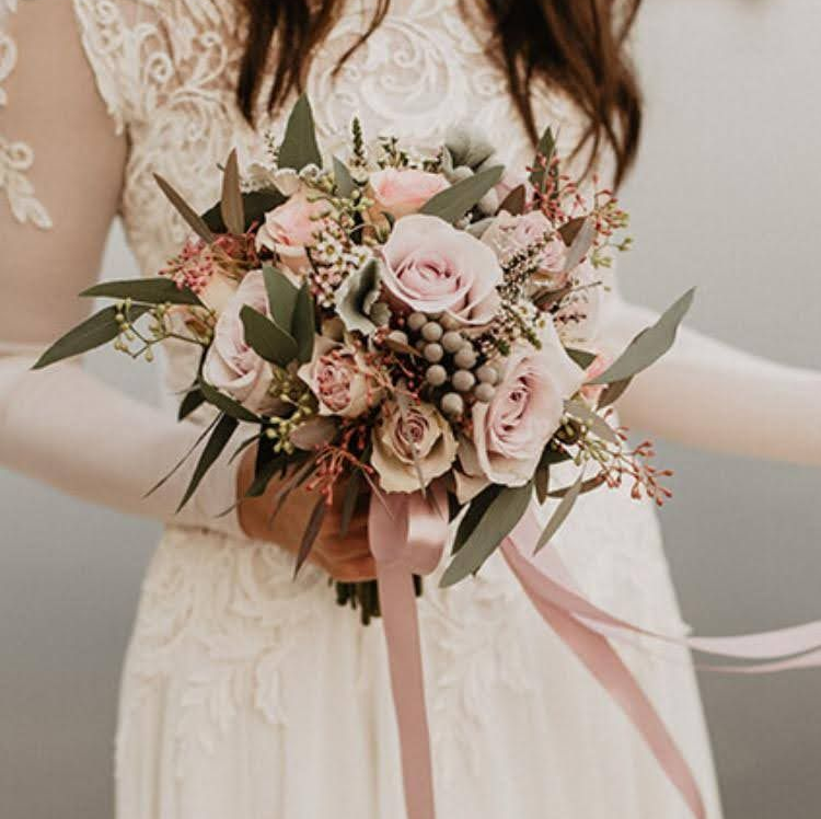 Florist arranging flowers