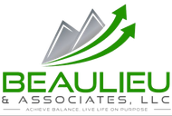 Beaulieu & Associates LLC logo with green upward arrows and gray mountain peaks