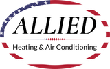 Allied Heating & Air Conditioning logo in red, blue, and black with American flag accents