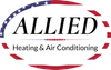 Allied Heating & Air Conditioning logo in red, blue, and black with American flag accents
