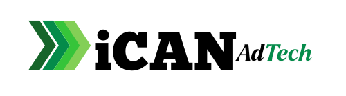 iCAN AdTech — Transparent, performance-driven AdTech iCAN AdTech advertising technology platform logo iCAN AdTech logo in black and green with forward chevron design iCAN AdTech chevron icon representing forward digital performance