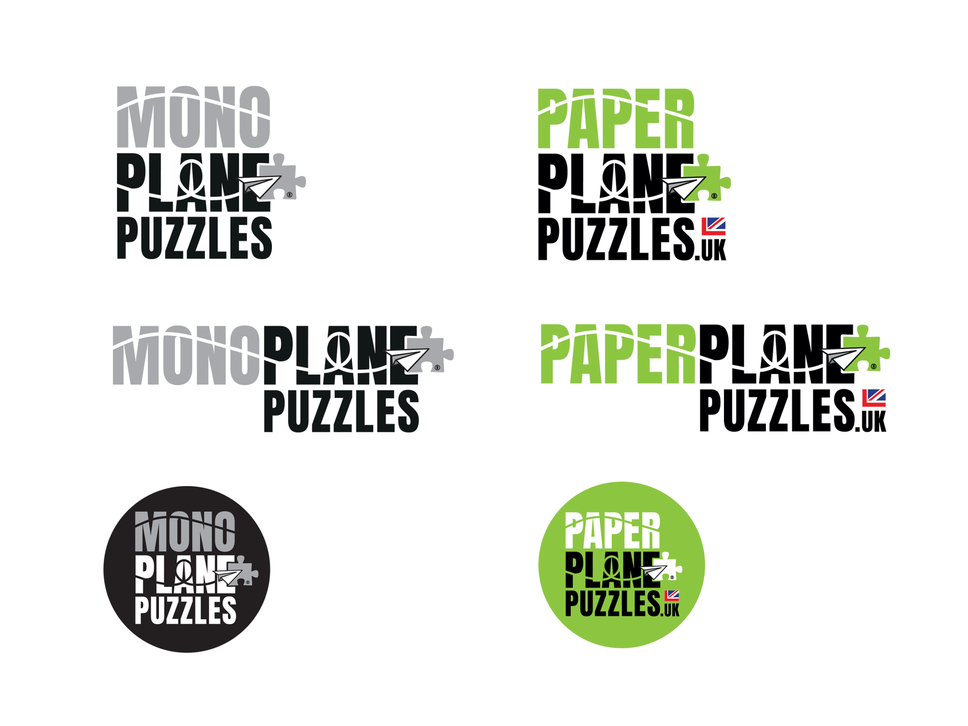 Monoplane Puzzles logos and branding