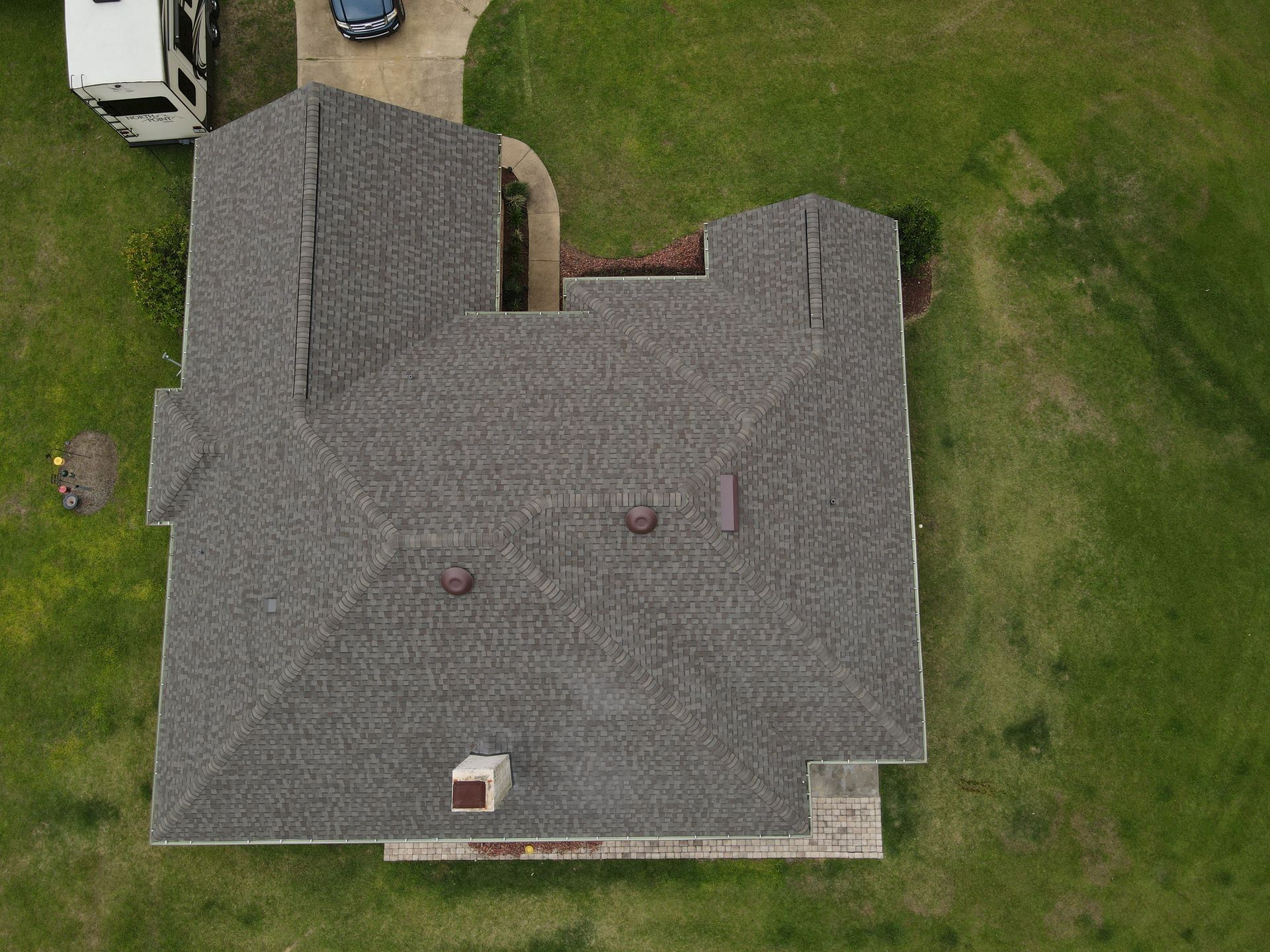 Aerial Shot of House Roof