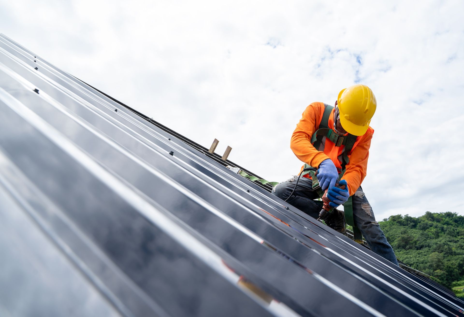 Man Repairing Roof