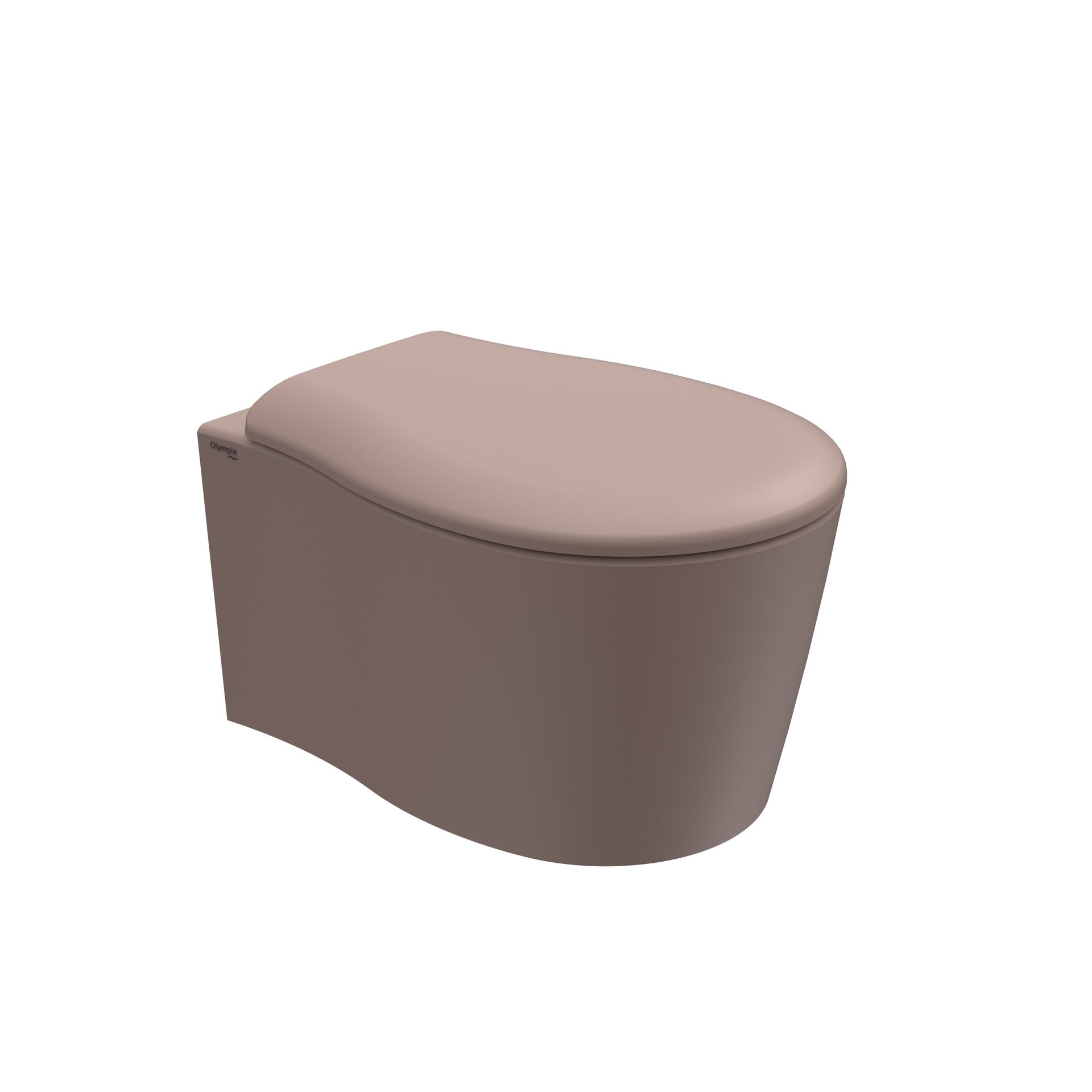 WC beige arrotondato su sfondo bianco