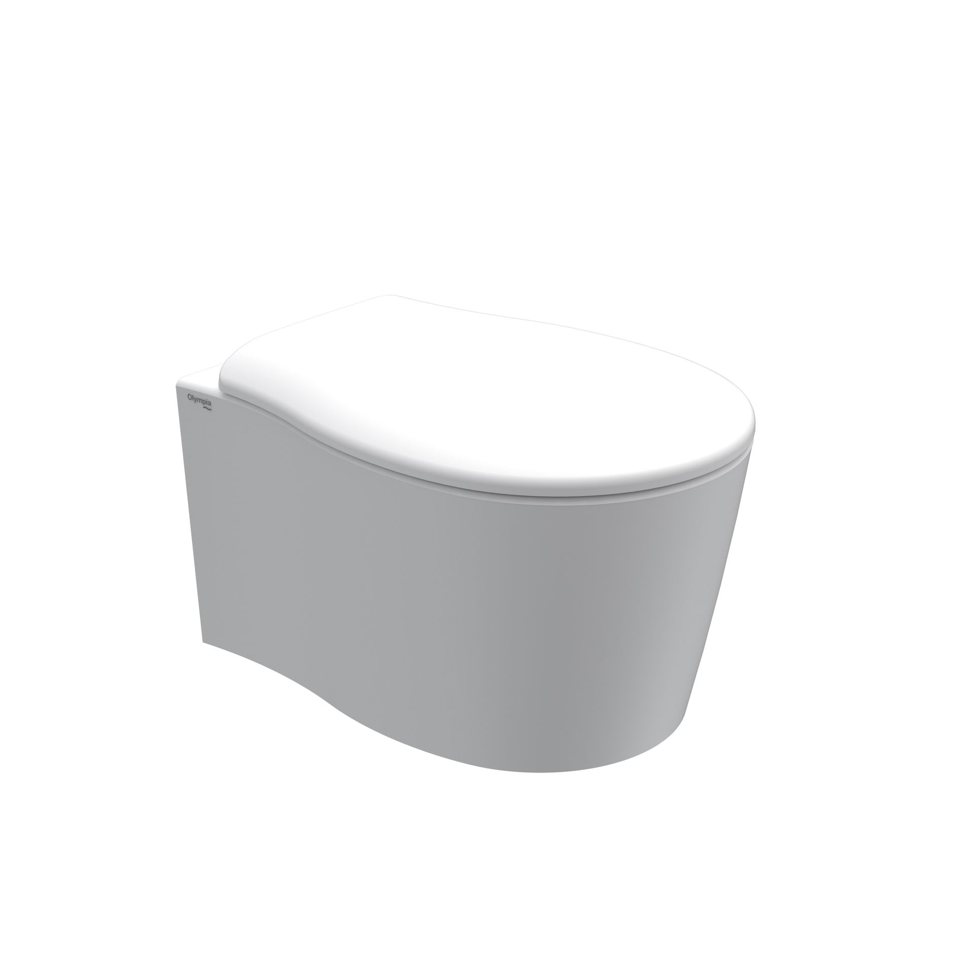 WC ovale bianco sospeso su sfondo chiaro