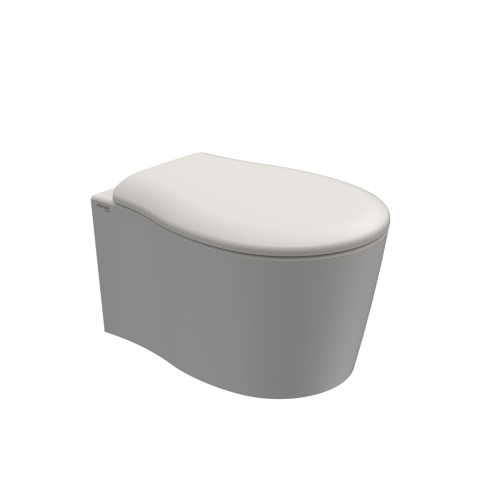 WC moderno bianco con coperchio chiuso su sfondo neutro