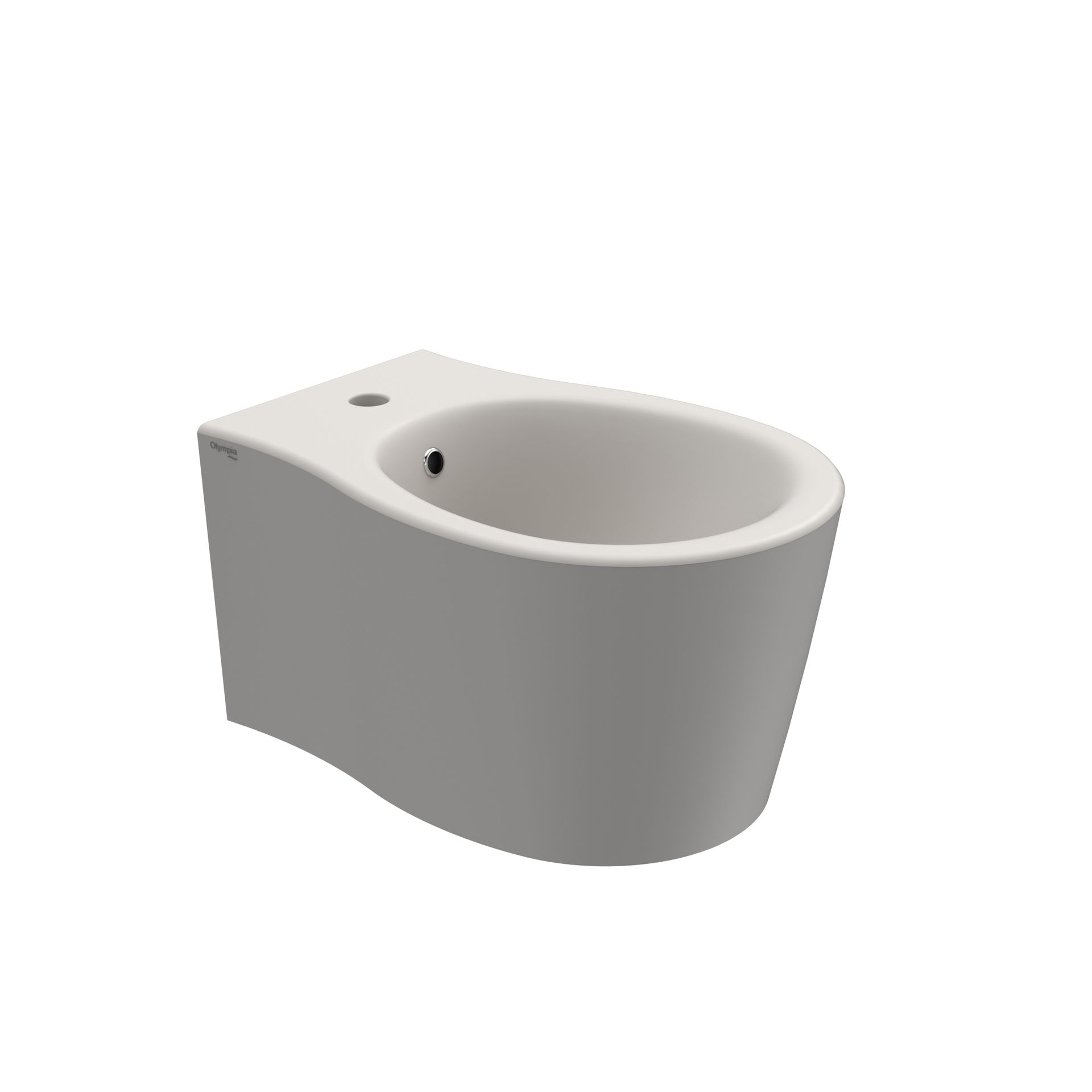 Bidet in ceramica bianca su sfondo bianco uniforme