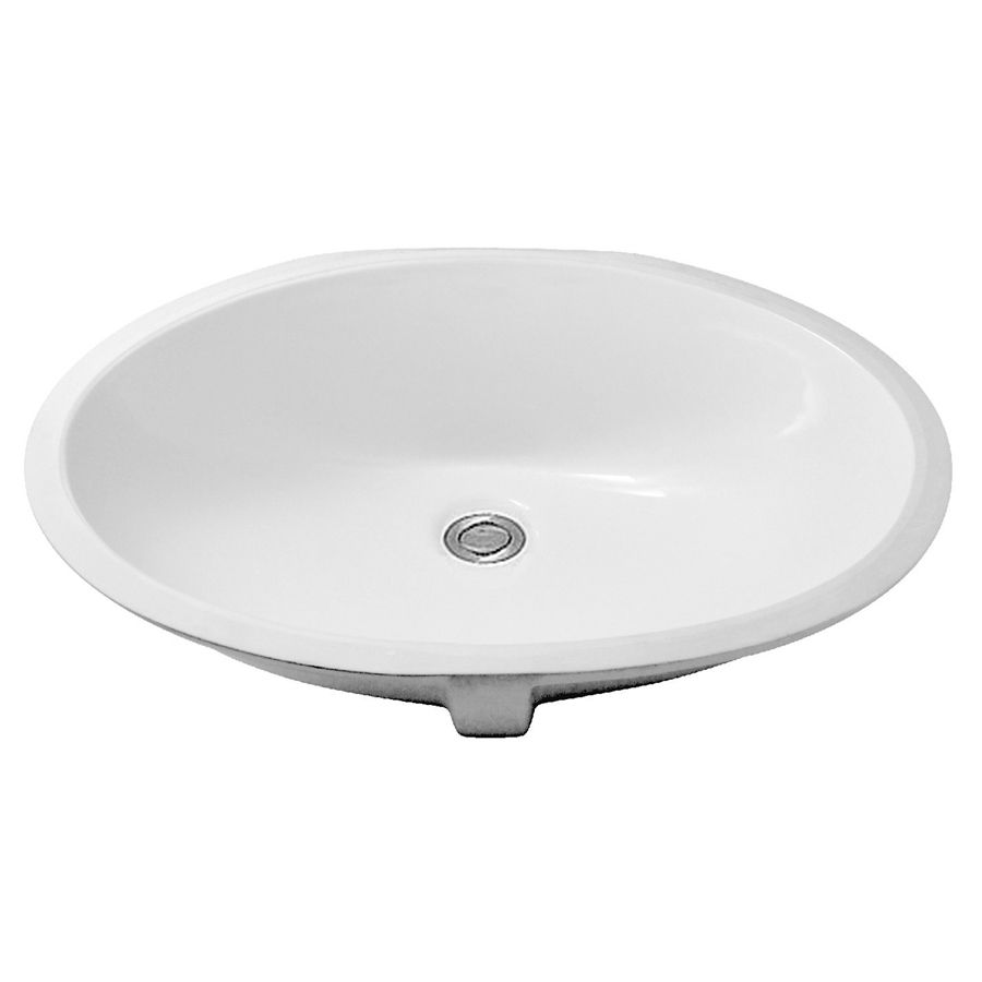 Lavandino da bagno rettangolare in ceramica bianca con rubinetto e fori di scarico.