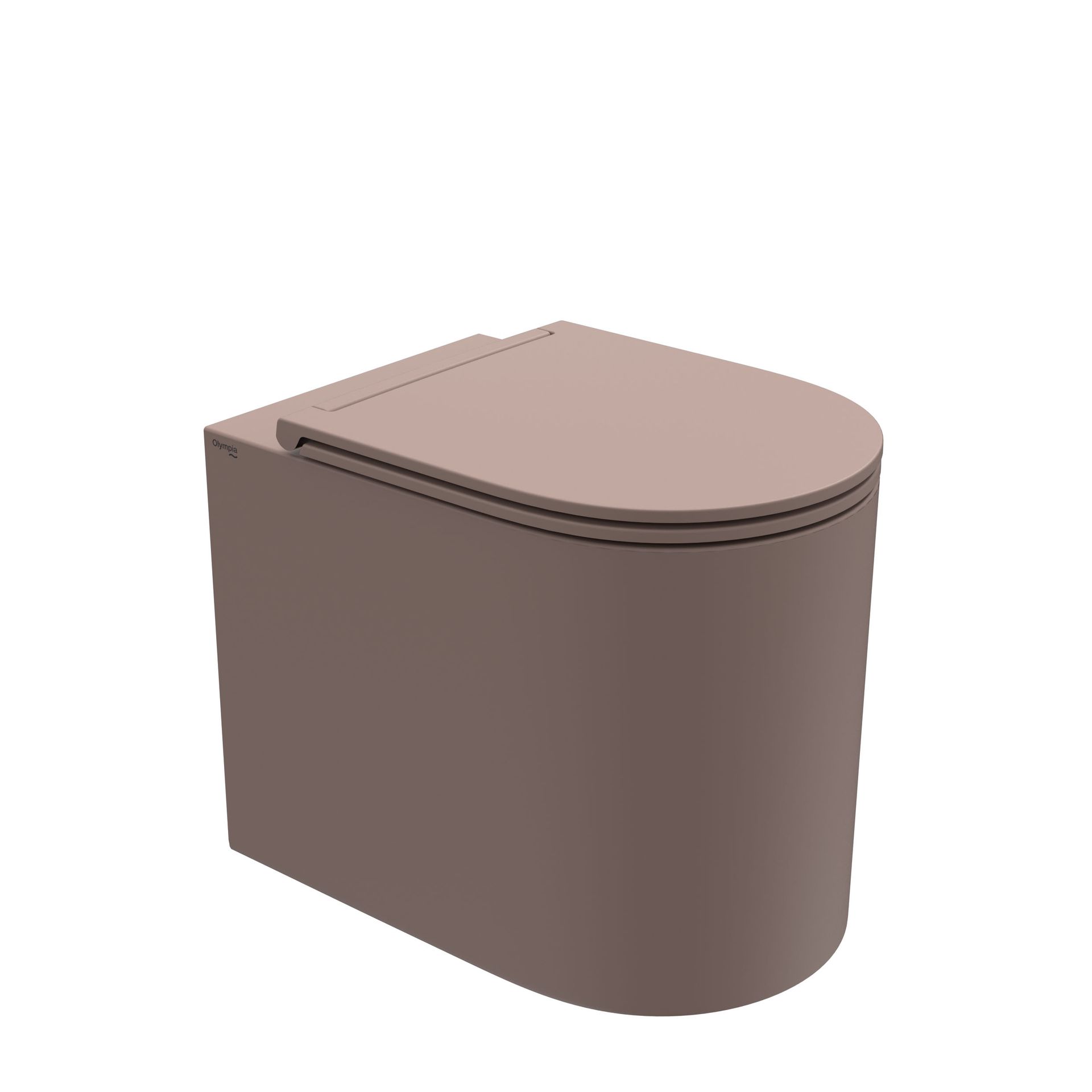 wc di colore marrone con coperchio beige.