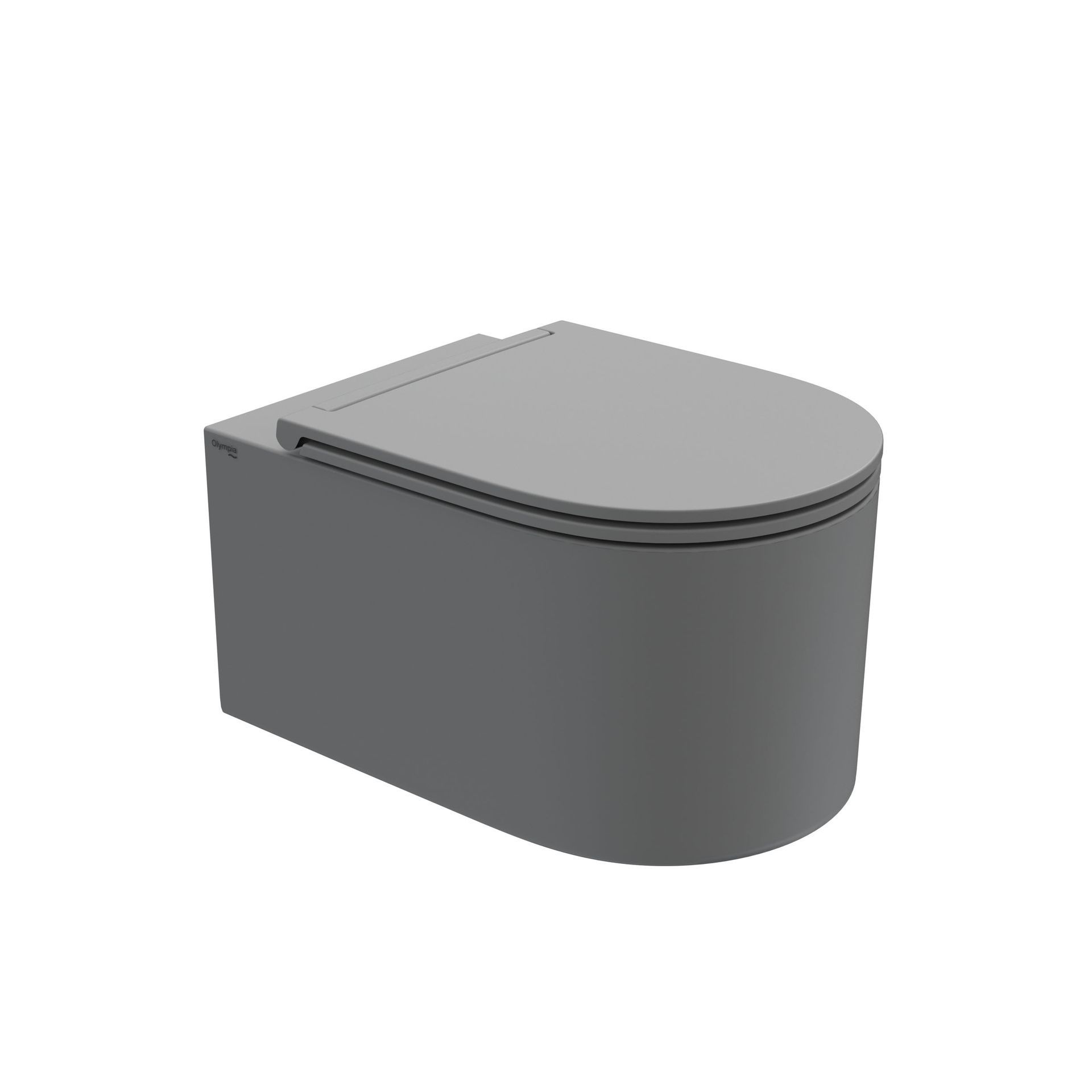 wc di colore grigio opaco, raffigurato su sfondo bianco.