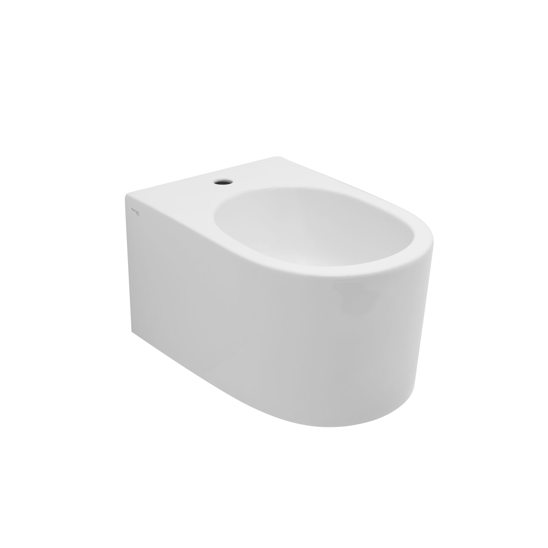 Vaso BIDET in ceramica bianca visto dall'alto su sfondo neutro