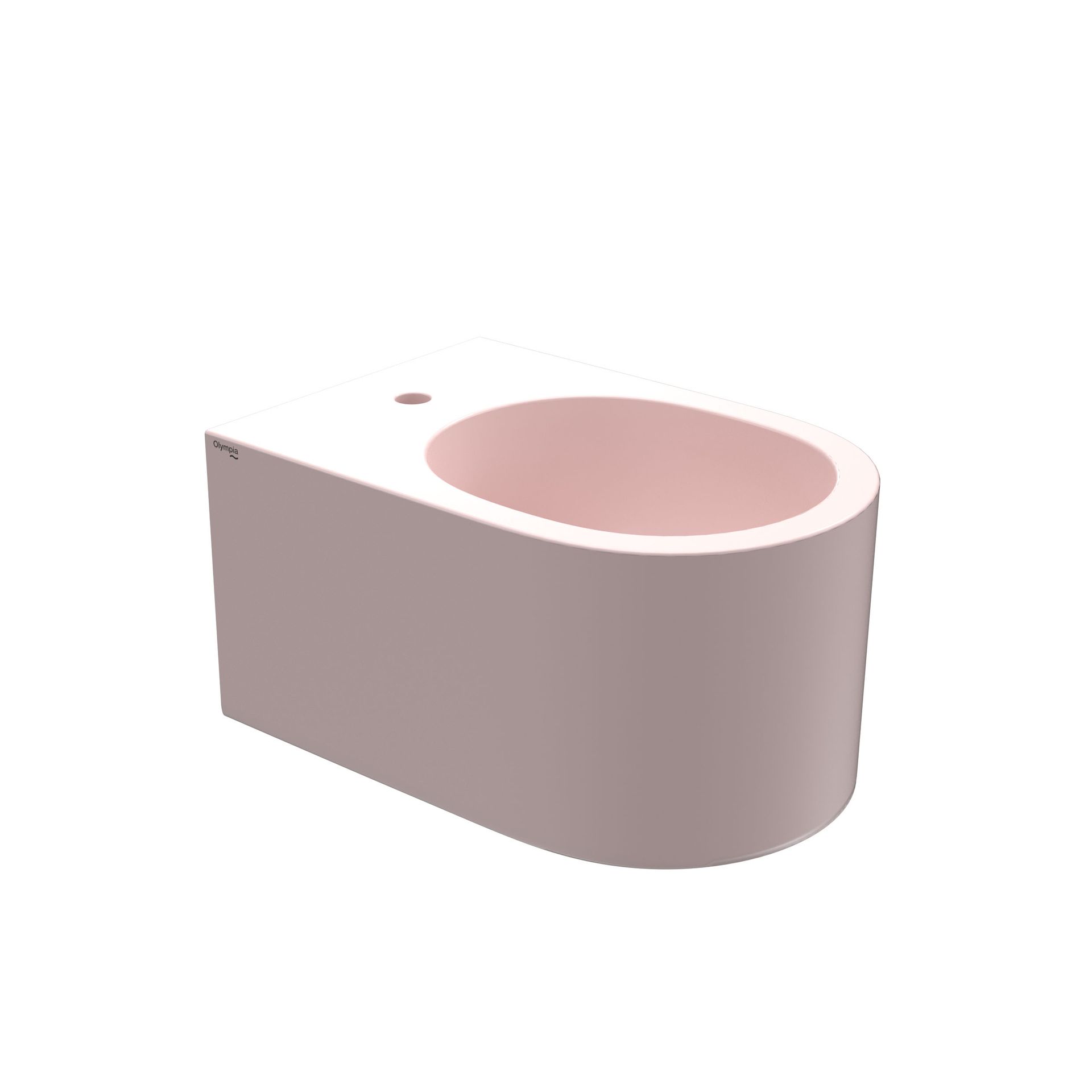 bidet rosa, raffigurato su sfondo bianco.
