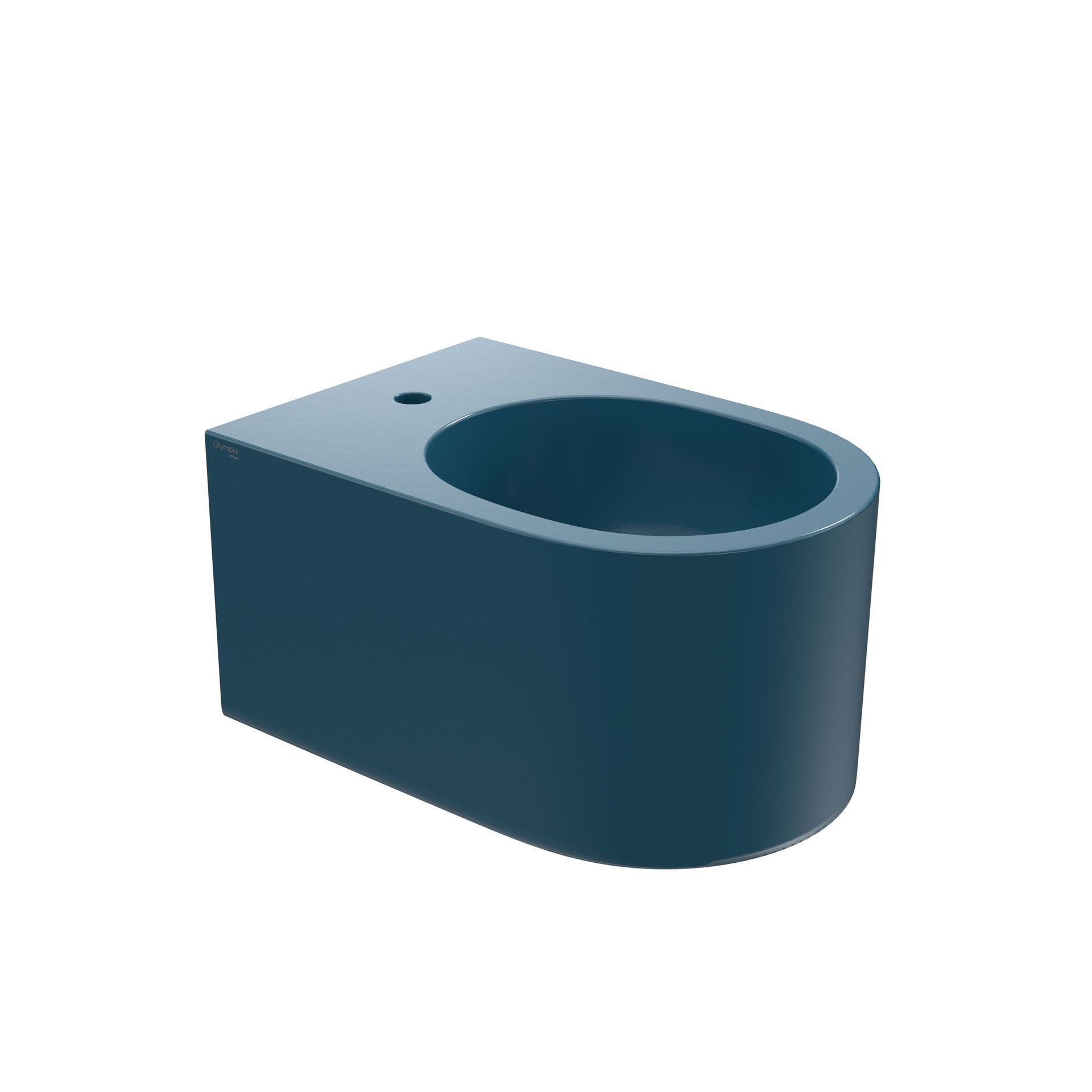 bidet blue su sfondo bianco
