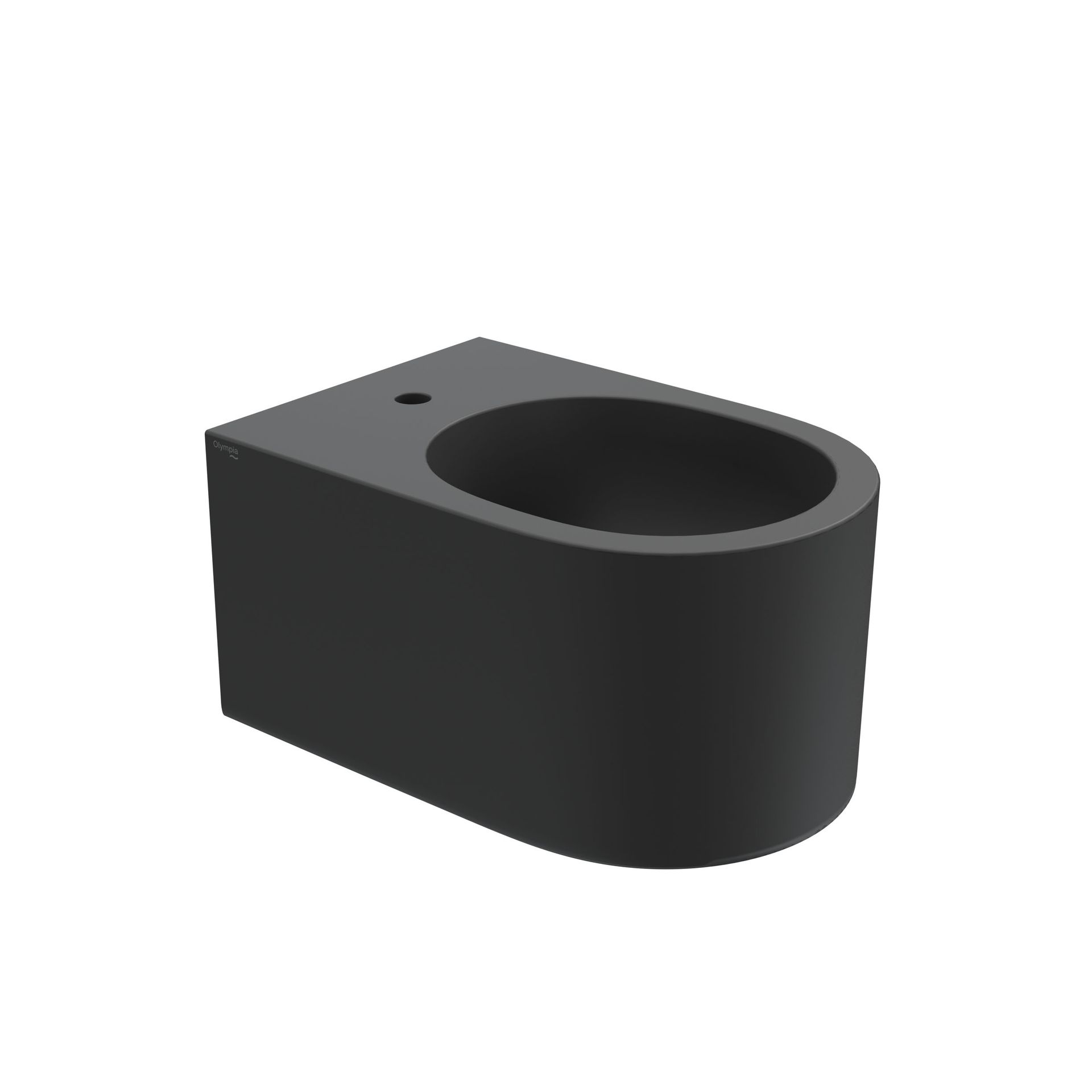 Bidet nero opaco su sfondo bianco