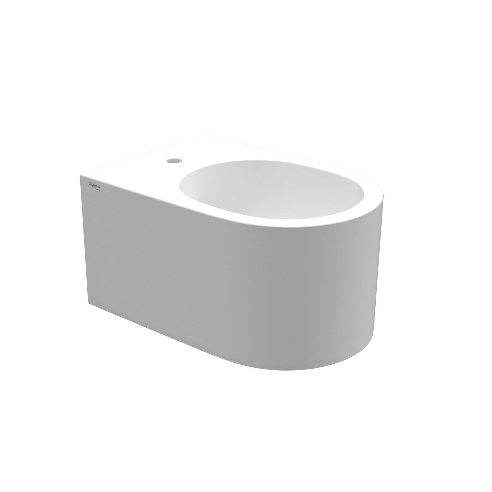 bidet bianco opaco su sfondo bianco.