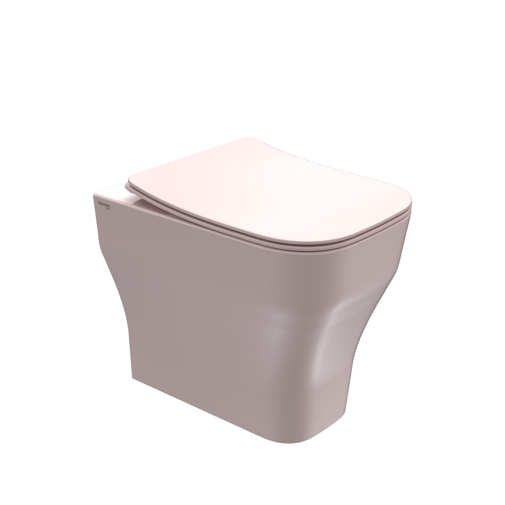 WC compatto e moderno nei colori beige chiaro e bianco, mostrato in studio.