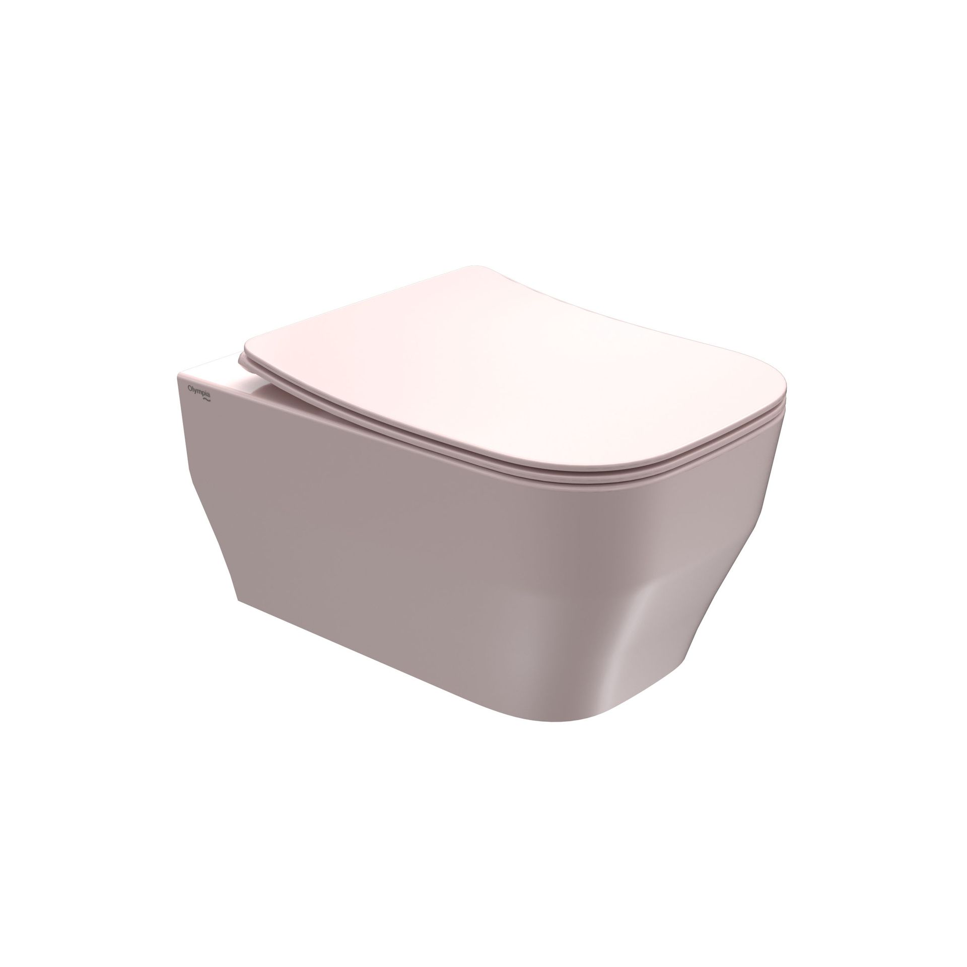 WC moderno bianco sospeso con coperchio chiuso e design arrotondato