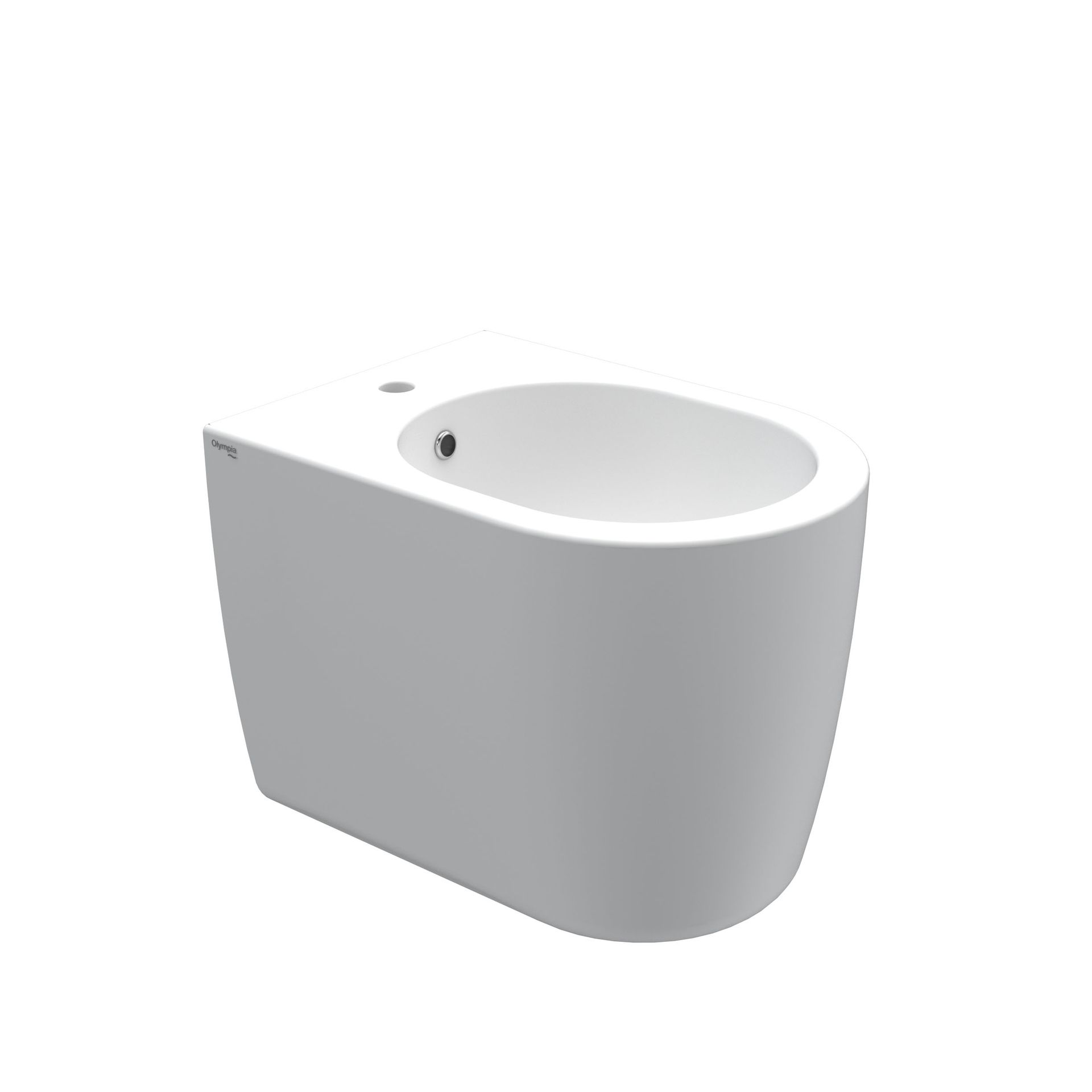 WC moderno bianco con cassetta di scarico arrotondata e tazza aperta, isolato su sfondo neutro.