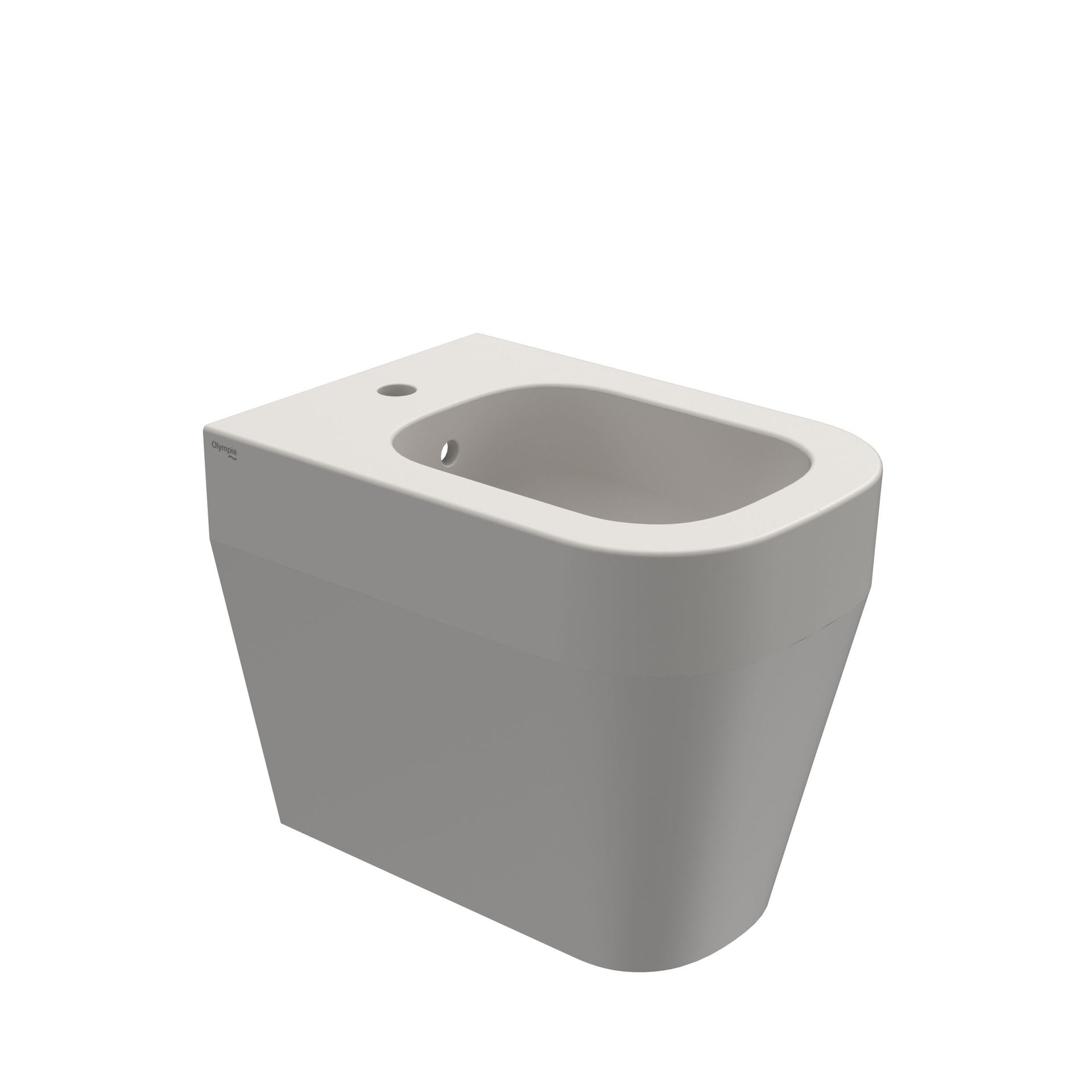 Toilette bidet moderna in ceramica bianca su sfondo neutro