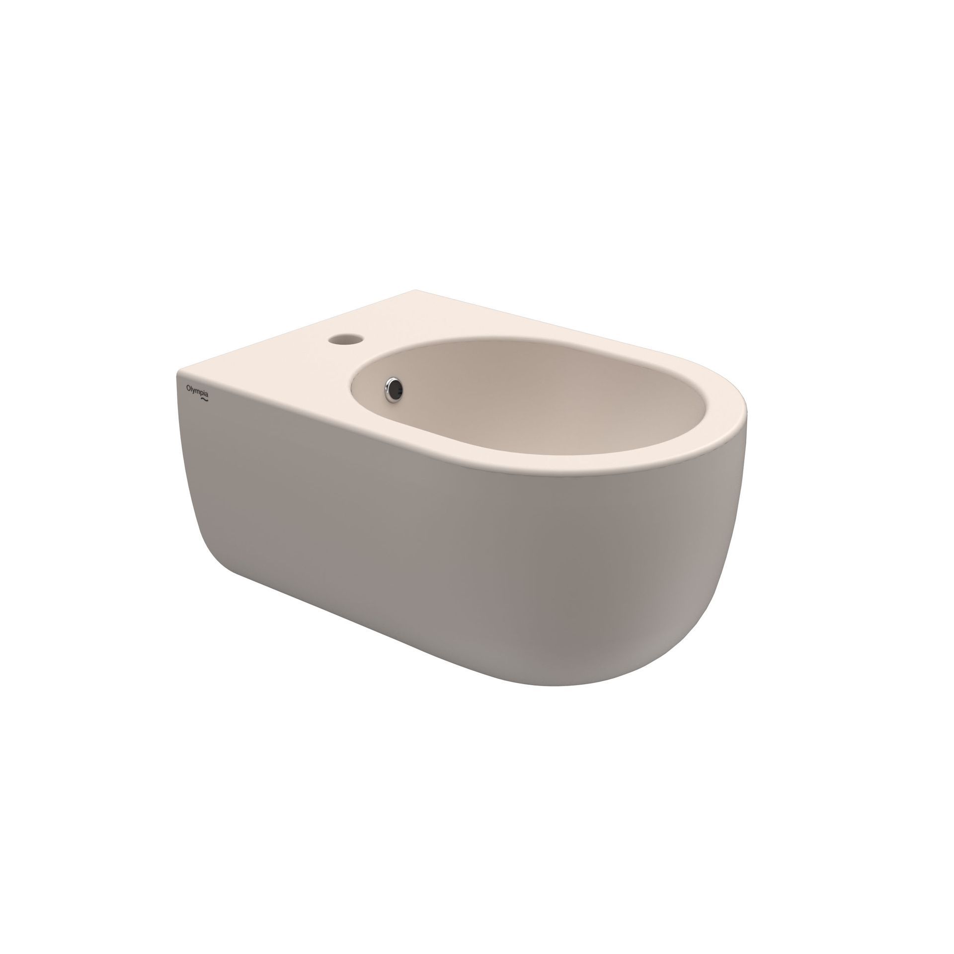 Vaso WC in ceramica bianca a parete, vista laterale