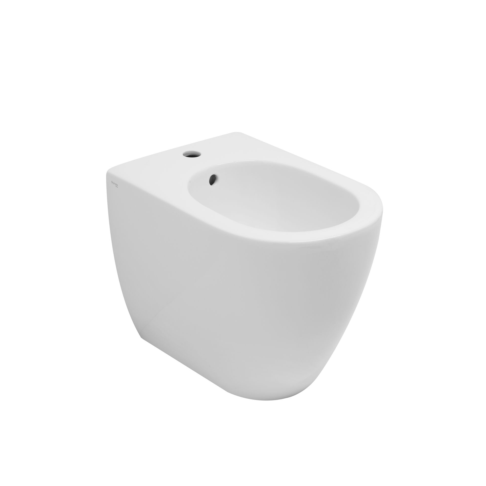 Toilette bidet in ceramica bianca su sfondo neutro