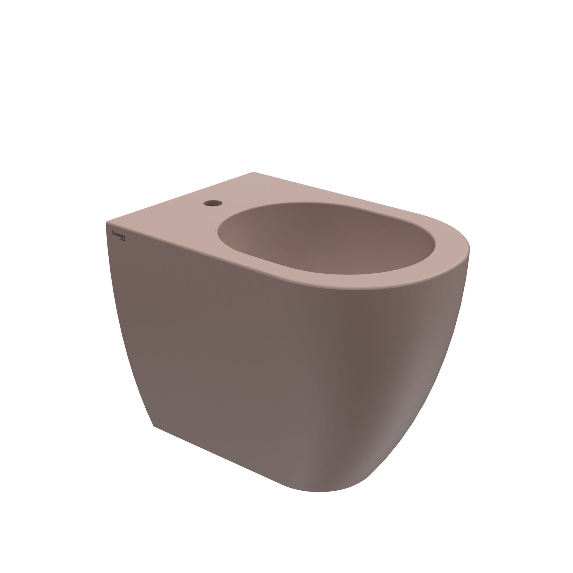 WC in ceramica marrone su sfondo bianco