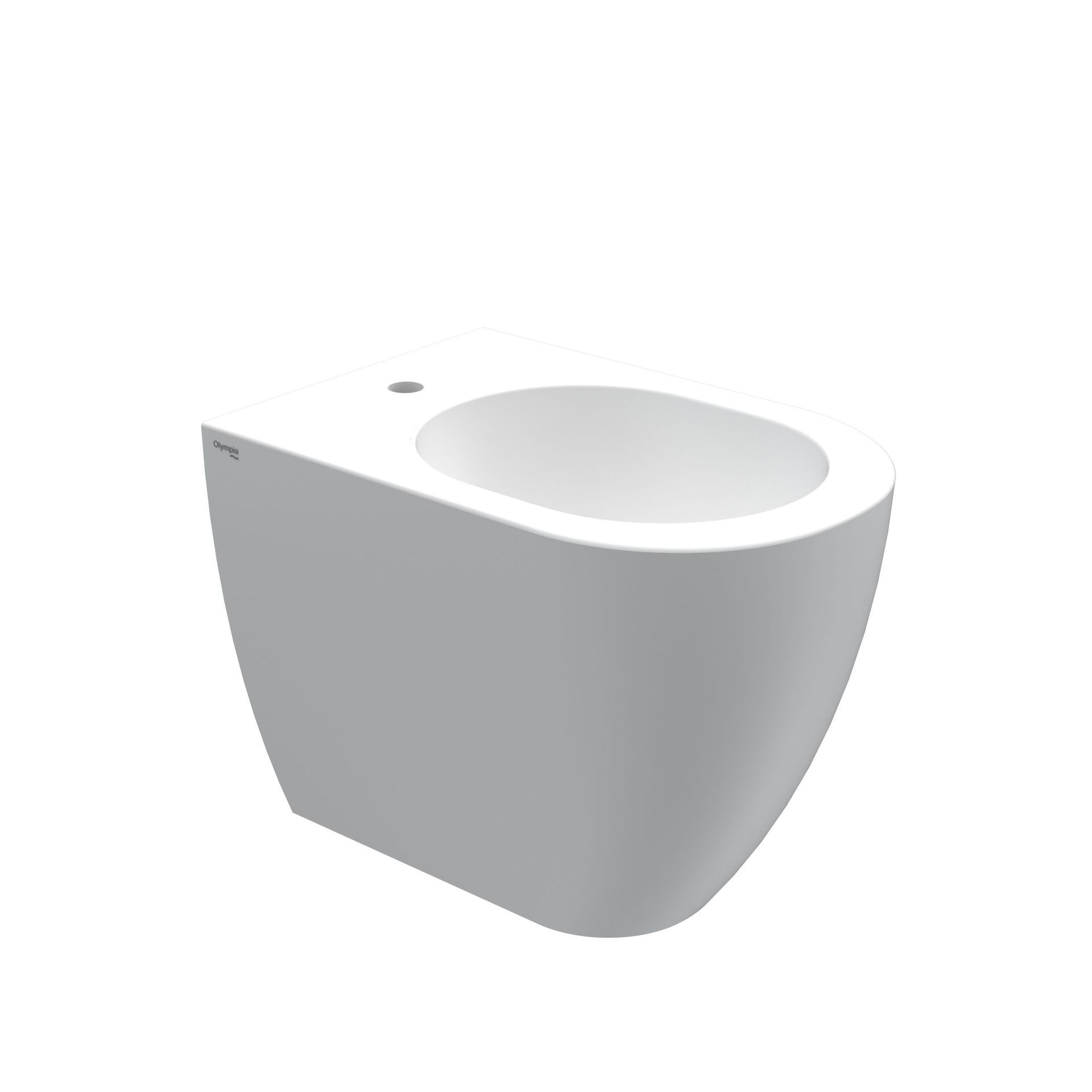 Bidet in ceramica bianca su sfondo neutro