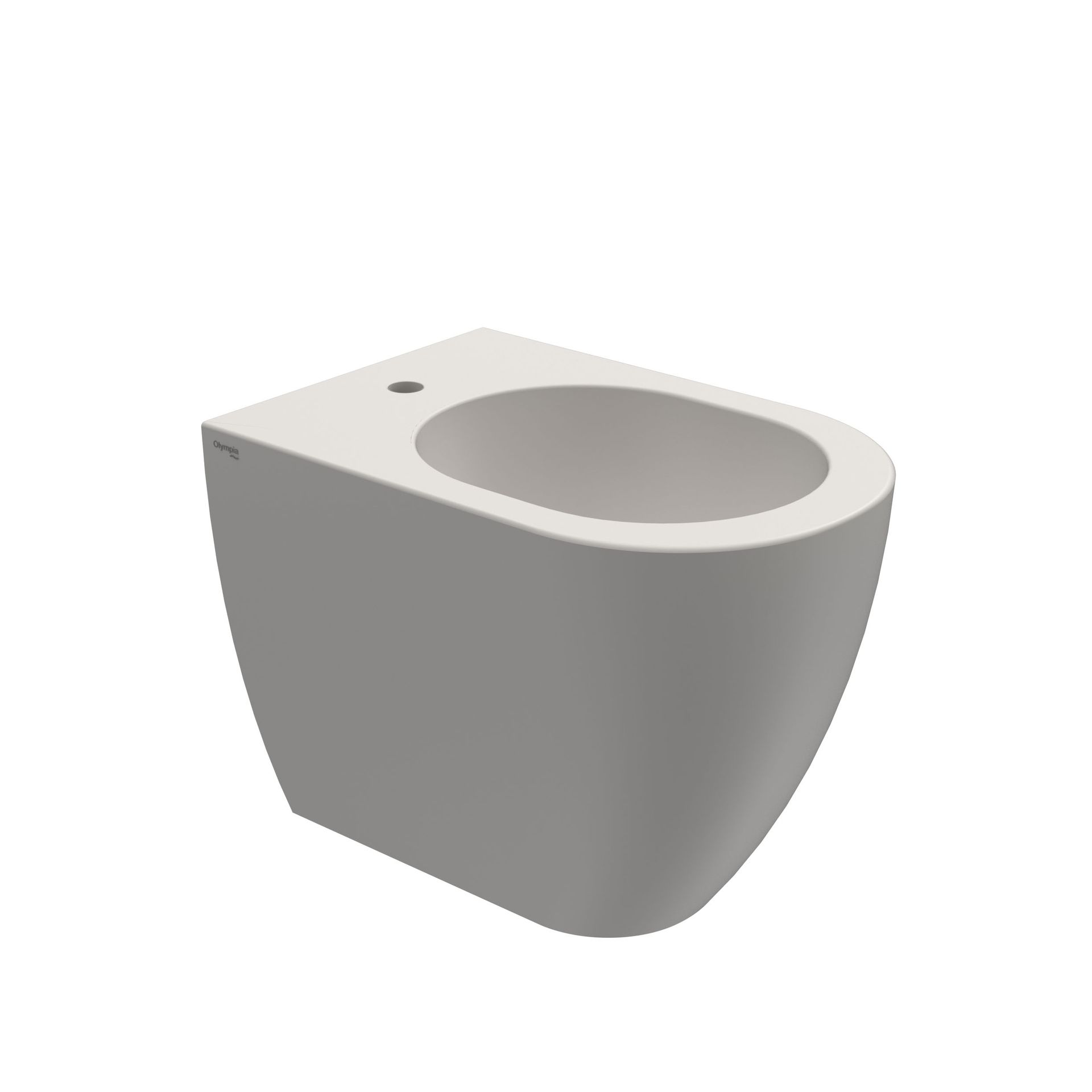 Vaso WC in ceramica grigia su sfondo bianco