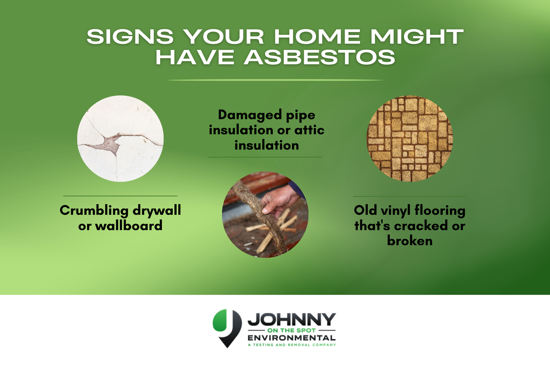 A poster that says `` signs your home might have asbestos ''