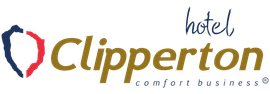Un logotipo para un hotel llamado Clipperton Comfort Business.