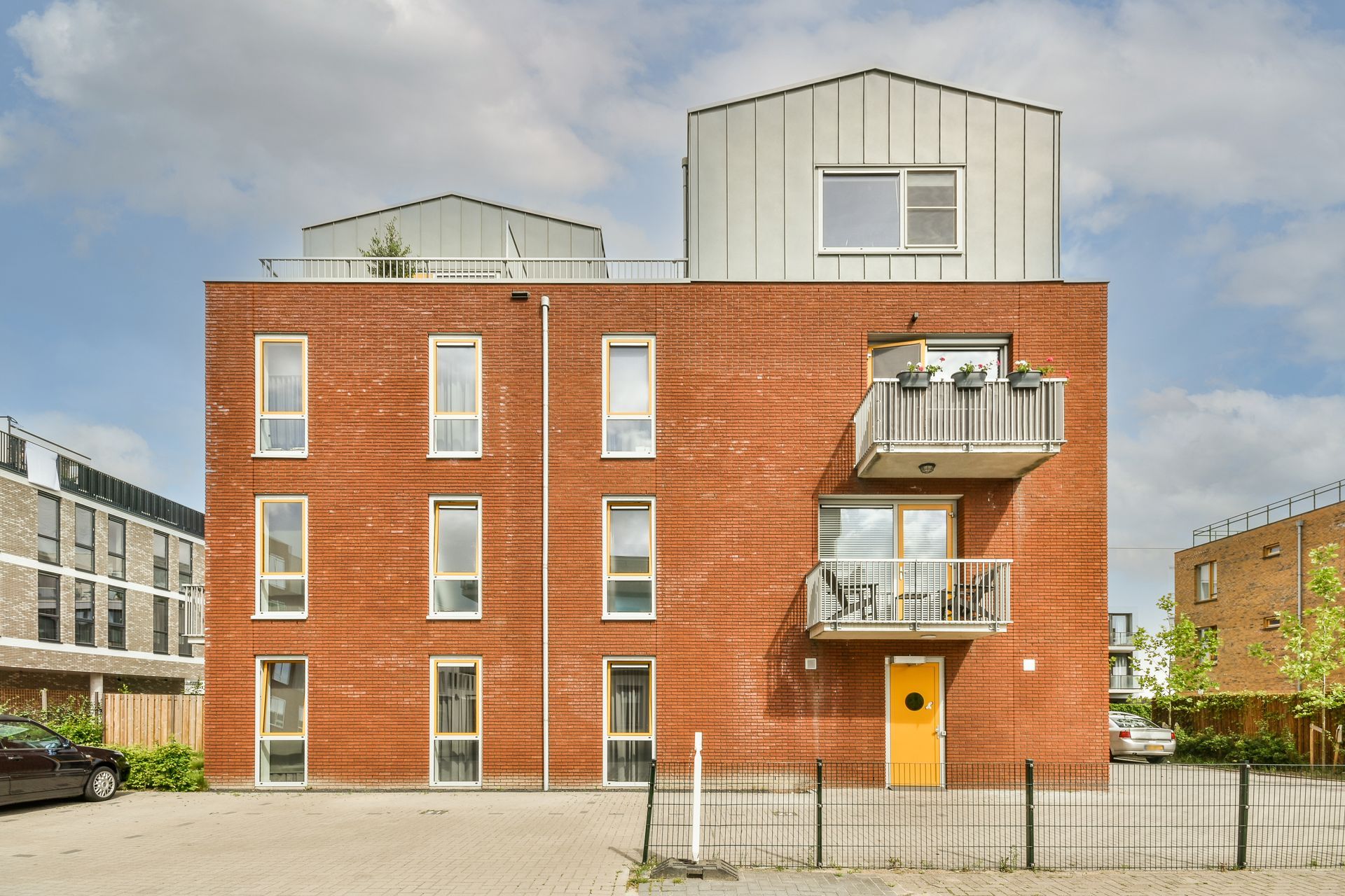 A small brick apartment building in Massachusetts