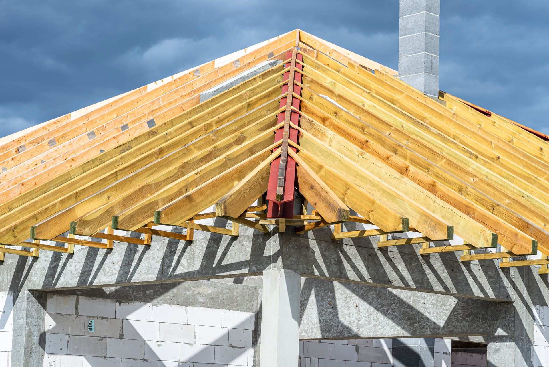 A roof under construction in Massachusetts
