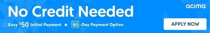 A blue sign that says no credit needed